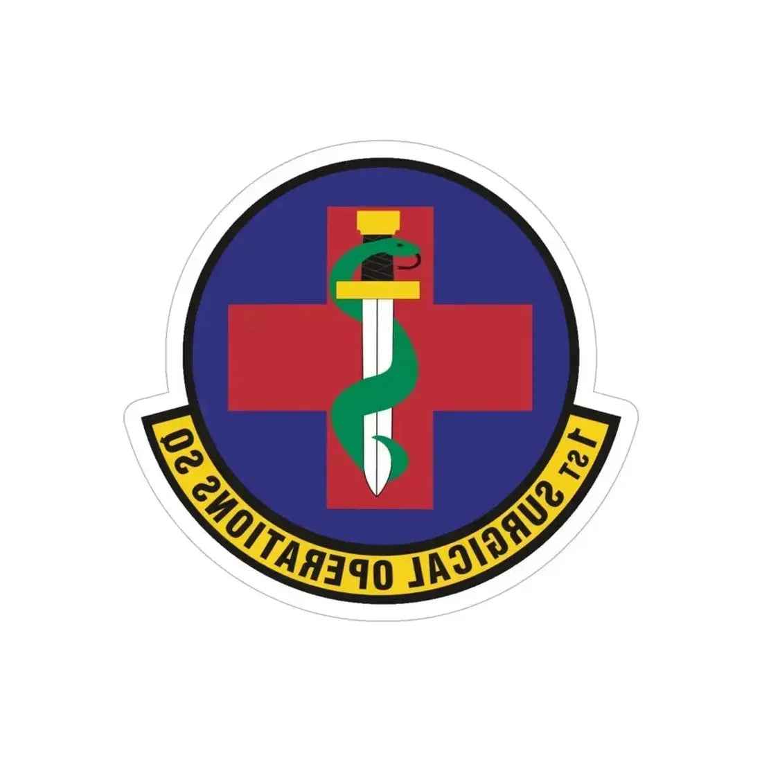 1st Surgical Operations Squadron (U.S. Air Force) REVERSE PRINT Transparent Die-Cut STICKER 6 Inch Die-Cut Transparent - The Sticker Space