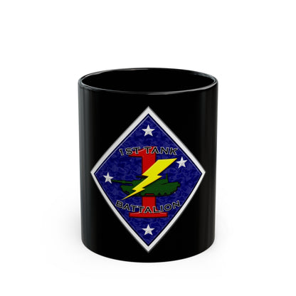 1st Tank Battalion (USMC) Black Coffee Mug-11oz-The Sticker Space