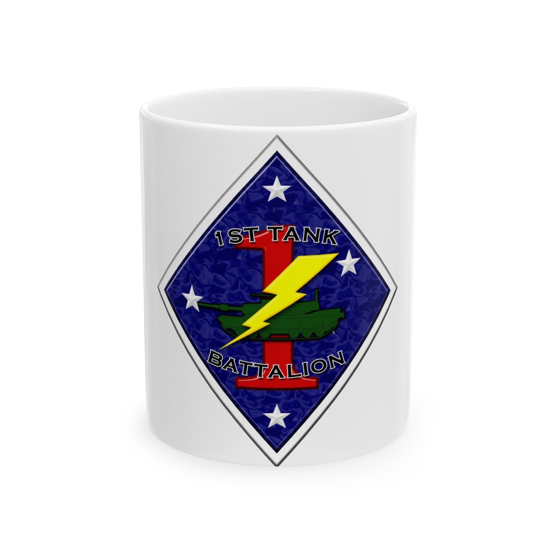 1st Tank Battalion (USMC) White Coffee Mug-11oz-The Sticker Space