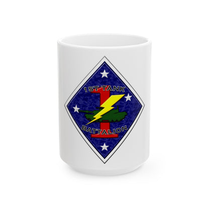 1st Tank Battalion (USMC) White Coffee Mug-15oz-The Sticker Space