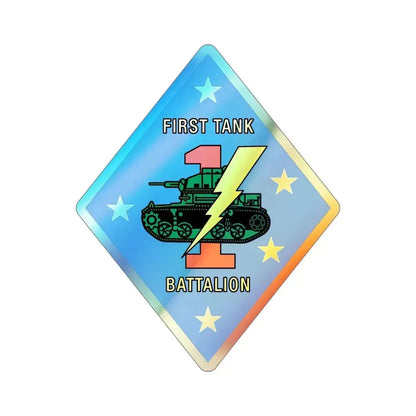 1st Tank Battalion v2 (USMC) Holographic STICKER Die-Cut Vinyl Decal - The Sticker Space