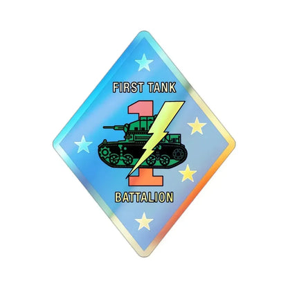 1st Tank Battalion v2 (USMC) Holographic STICKER Die-Cut Vinyl Decal - The Sticker Space