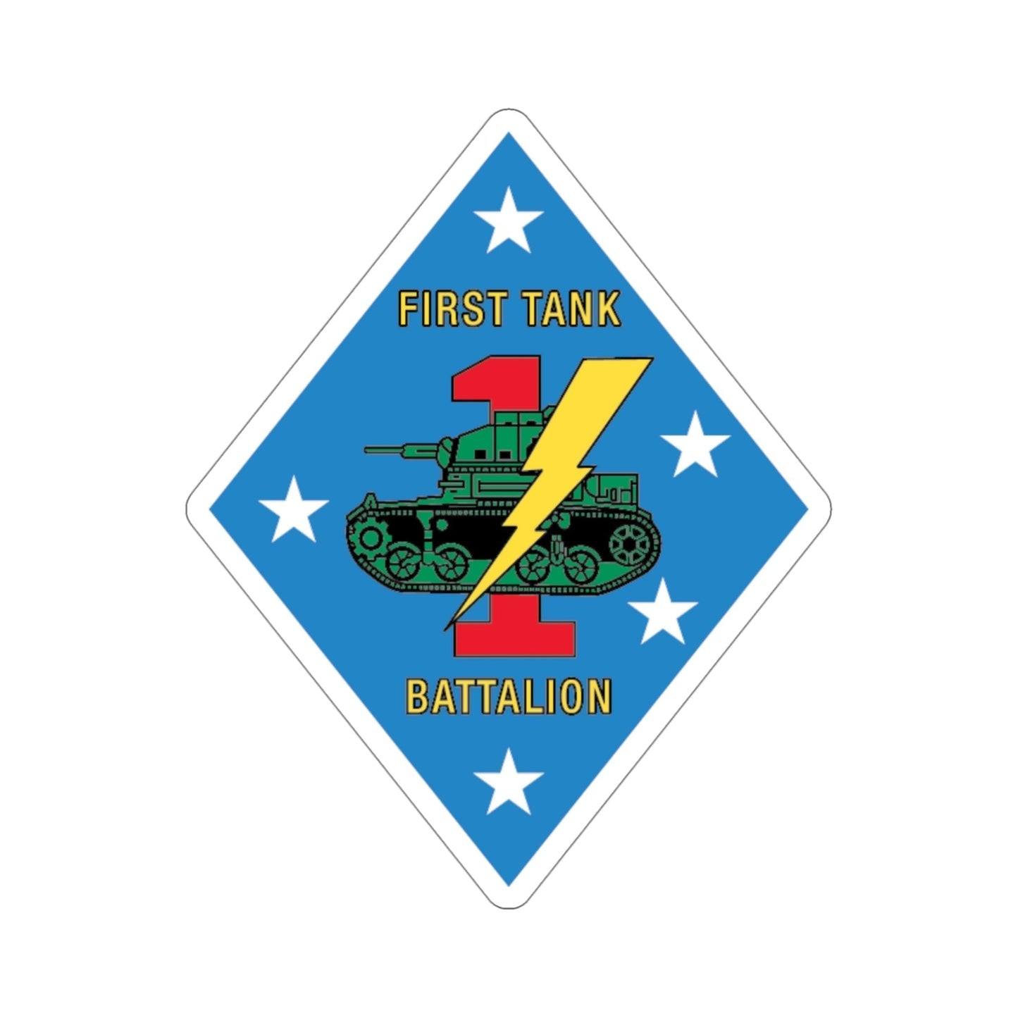 1st Tank Battalion v2 (USMC) STICKER Vinyl Die-Cut Decal-4 Inch-The Sticker Space