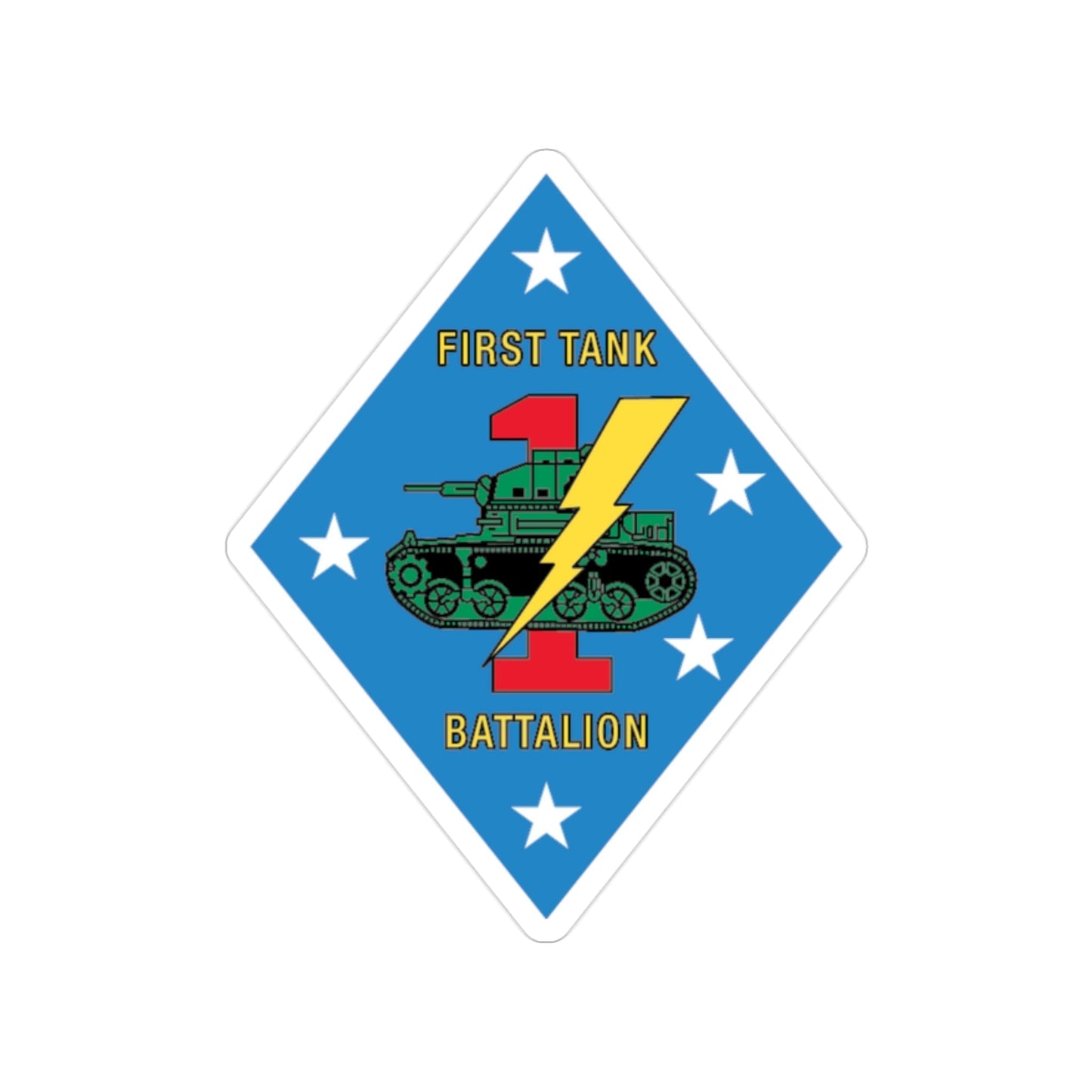 1st Tank Battalion v2 (USMC) Transparent STICKER Die-Cut Vinyl Decal-2 Inch-The Sticker Space