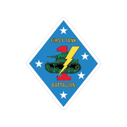 1st Tank Battalion v2 (USMC) Transparent STICKER Die-Cut Vinyl Decal-2 Inch-The Sticker Space