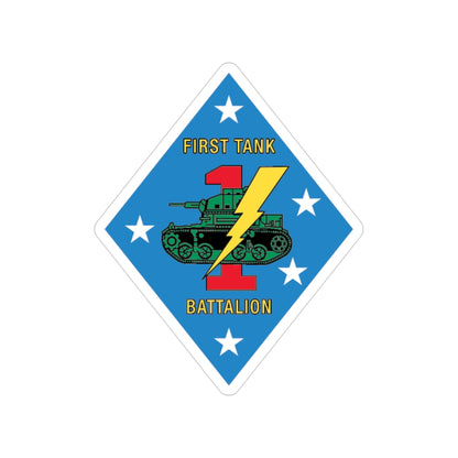 1st Tank Battalion v2 (USMC) Transparent STICKER Die-Cut Vinyl Decal-3 Inch-The Sticker Space