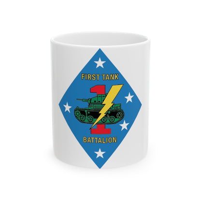 1st Tank Battalion v2 (USMC) White Coffee Mug-11oz-The Sticker Space