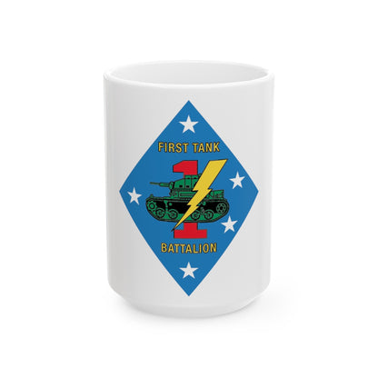 1st Tank Battalion v2 (USMC) White Coffee Mug-15oz-The Sticker Space