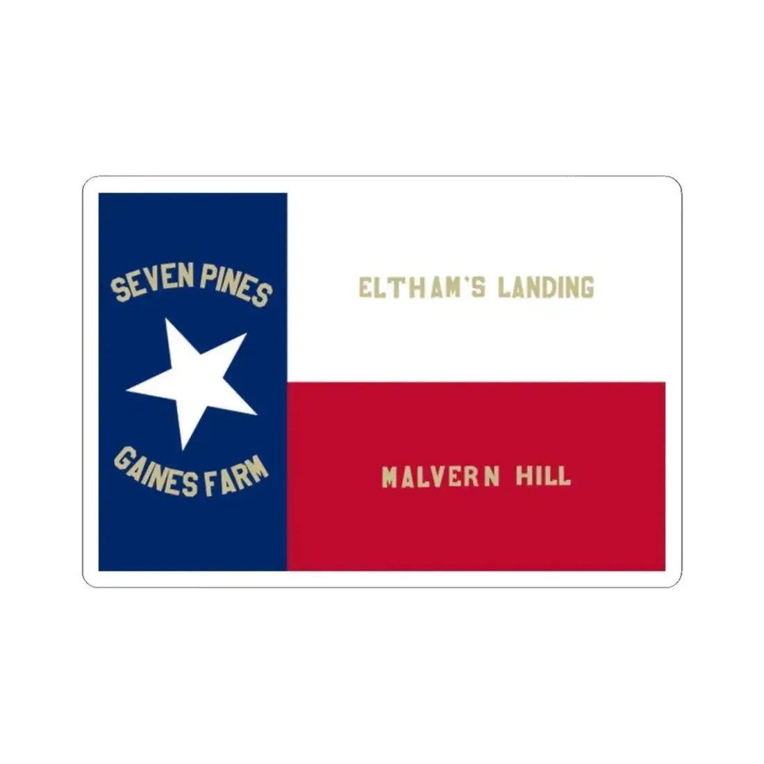 1st Texas Infantry Regiment Flag (United States) STICKER Vinyl Kiss-Cut Decal 2 Inch White - The Sticker Space