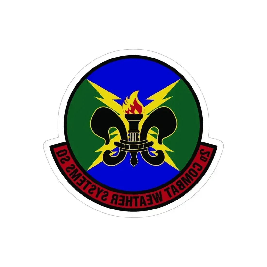 2 Combat Weather Systems Sq ACC (U.S. Air Force) REVERSE PRINT Transparent Die-Cut STICKER 5 Inch Die-Cut Transparent - The Sticker Space