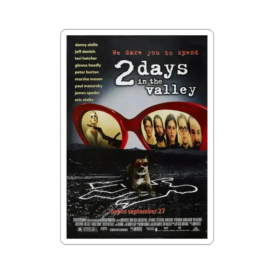 2 Days In The Valley 1996 Movie Poster STICKER Vinyl Die-Cut Decal 5 Inch - The Sticker Space