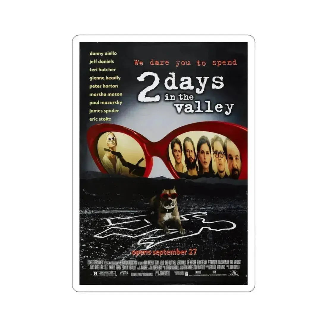 2 Days In The Valley 1996 Movie Poster STICKER Vinyl Die-Cut Decal 6 Inch - The Sticker Space