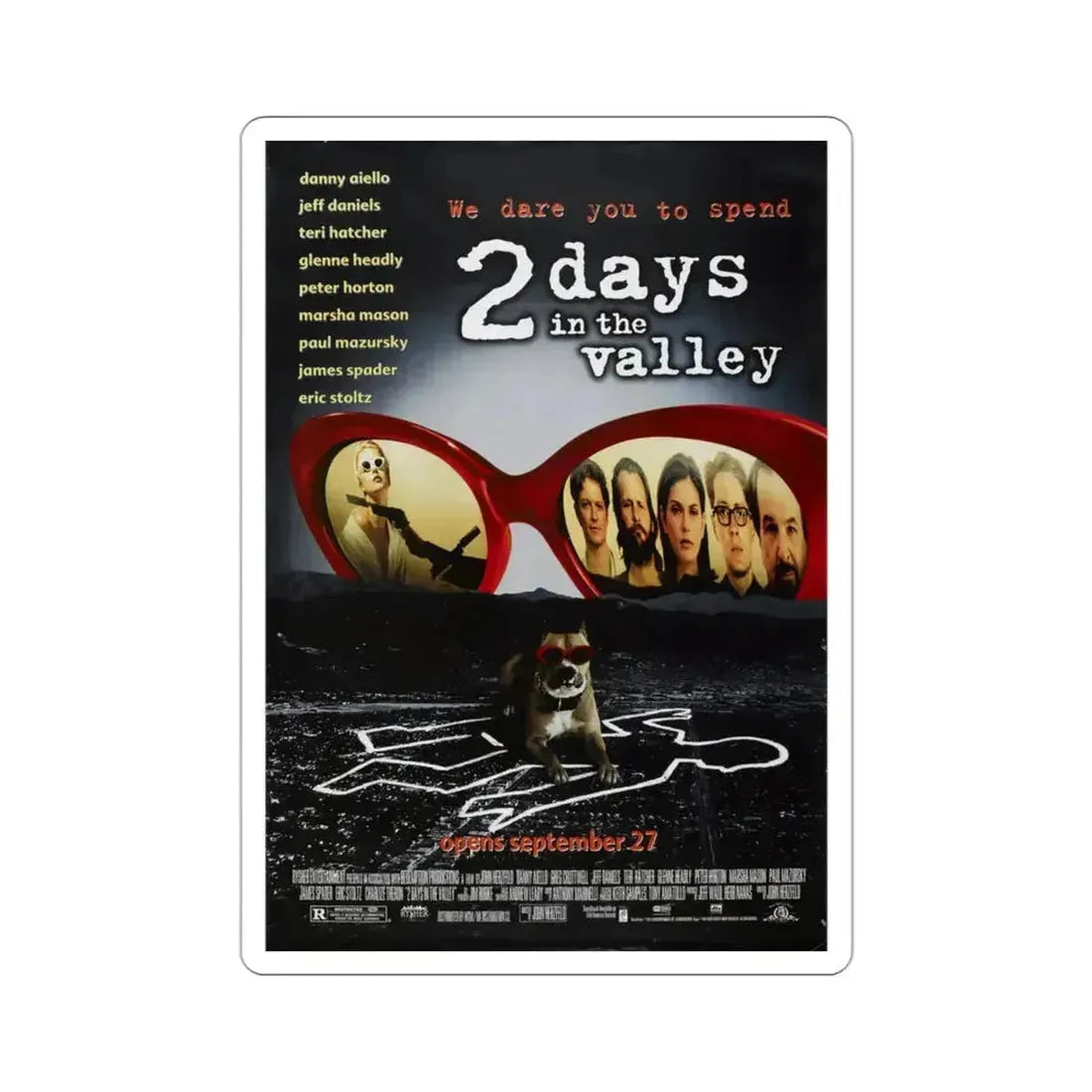 2 Days In The Valley 1996 Movie Poster STICKER Vinyl Die-Cut Decal - The Sticker Space