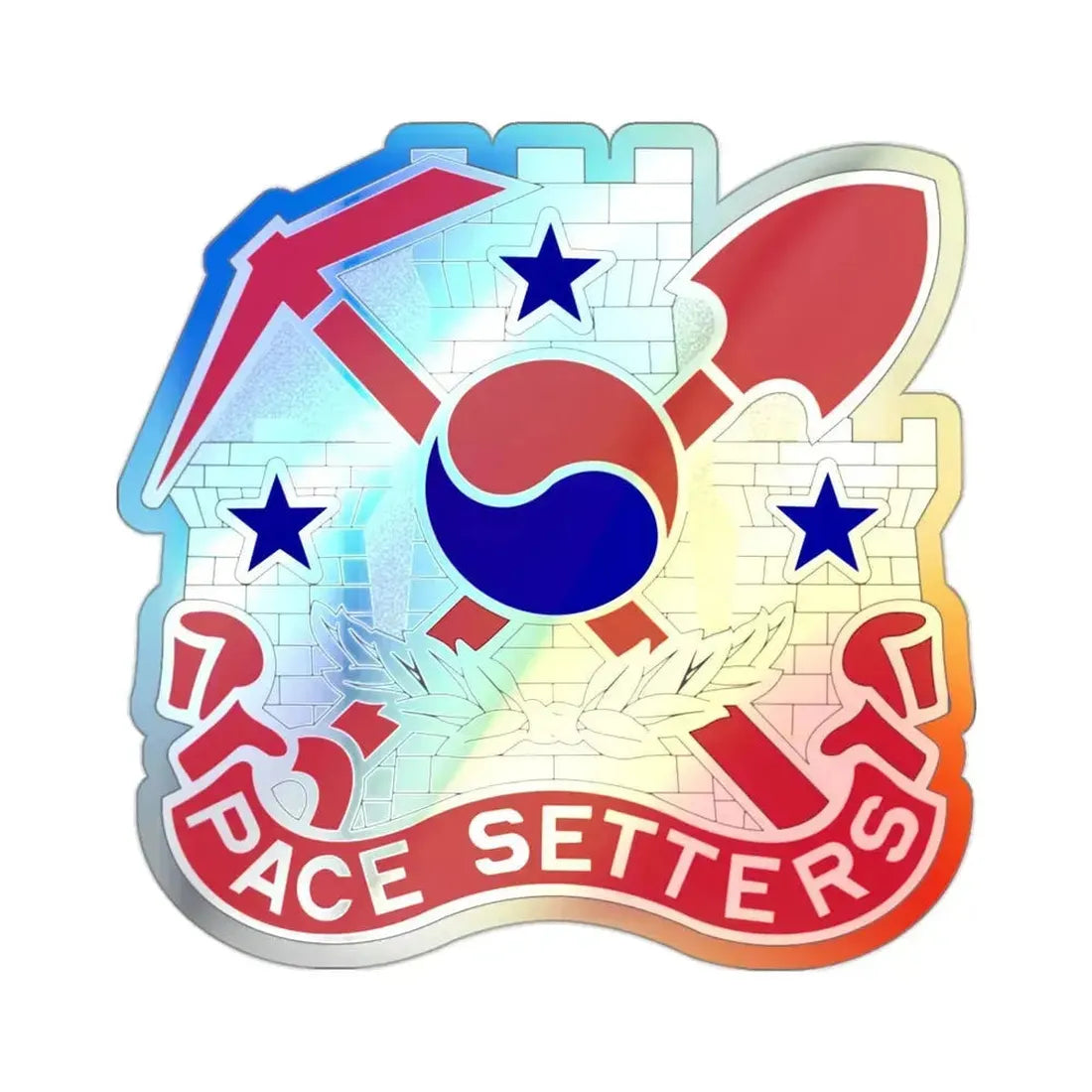 2 Engineer Group (U.S. Army) Holographic STICKER Die-Cut Vinyl Decal 2 Inch Holographic - The Sticker Space