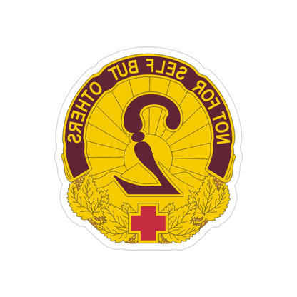 2 General Hospital (U.S. Army) REVERSE PRINT Transparent STICKER-4" × 4"-The Sticker Space