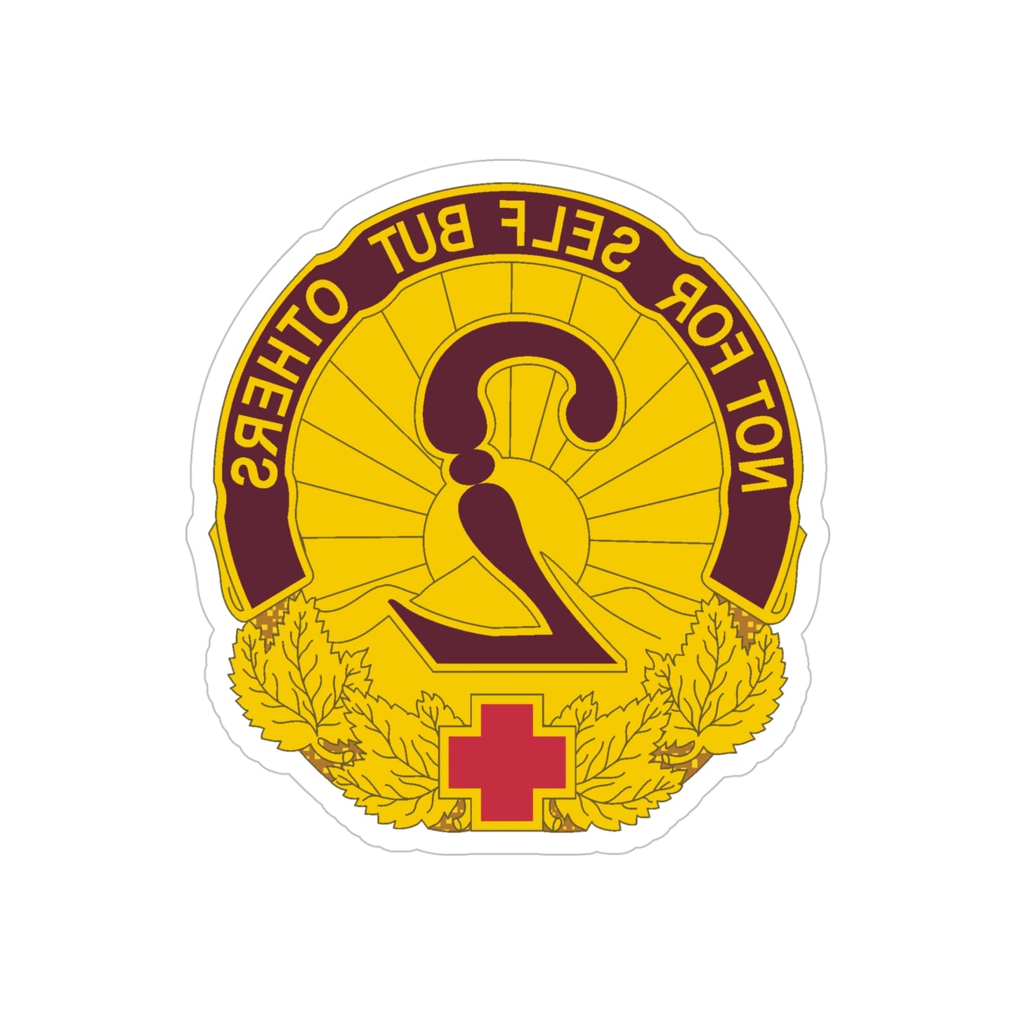 2 General Hospital (U.S. Army) REVERSE PRINT Transparent STICKER-5" × 5"-The Sticker Space