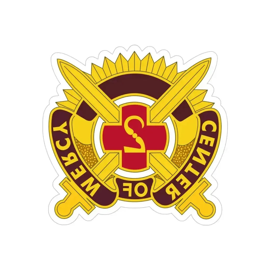 2 Medical Brigade 2 (U.S. Army) REVERSE PRINT Transparent Die-Cut STICKER 4 Inch Die-Cut Transparent - The Sticker Space