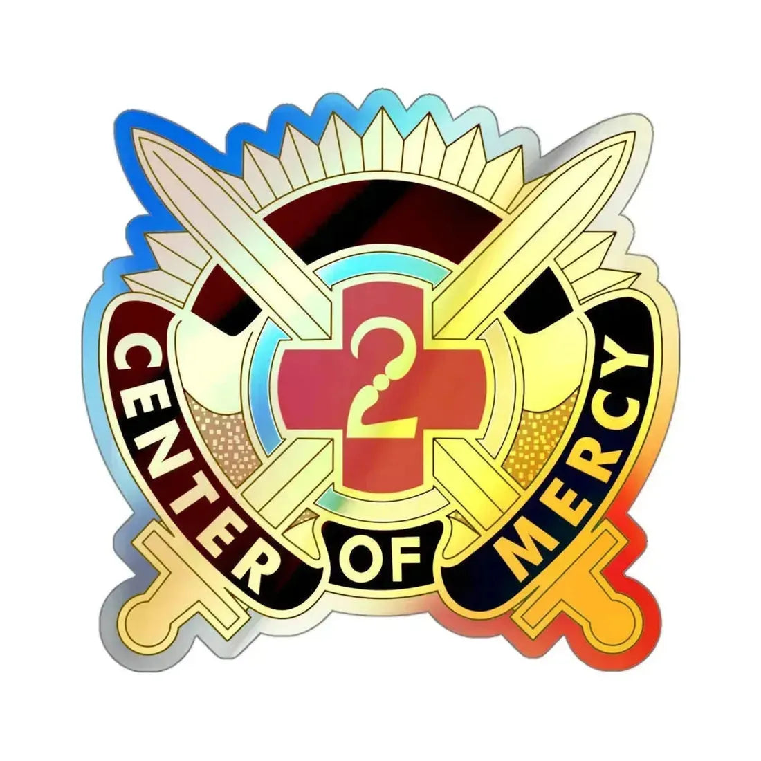 2 Medical Brigade v2 (U.S. Army) Holographic STICKER Die-Cut Vinyl Decal 3 Inch Holographic - The Sticker Space