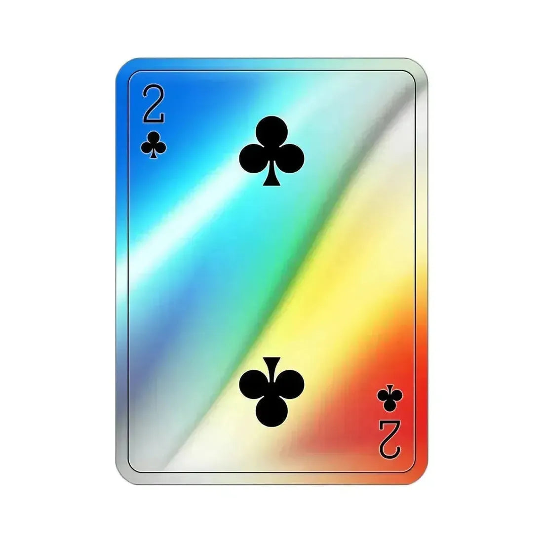 2 of Clubs Playing Card Holographic STICKER Die-Cut Vinyl Decal 3 Inch Holographic - The Sticker Space