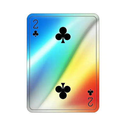 2 of Clubs Playing Card Holographic STICKER Die-Cut Vinyl Decal 5 Inch Holographic - The Sticker Space