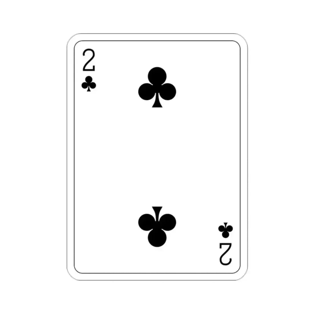 2 of Clubs Playing Card STICKER Vinyl Die-Cut Decal 2 Inch - The Sticker Space