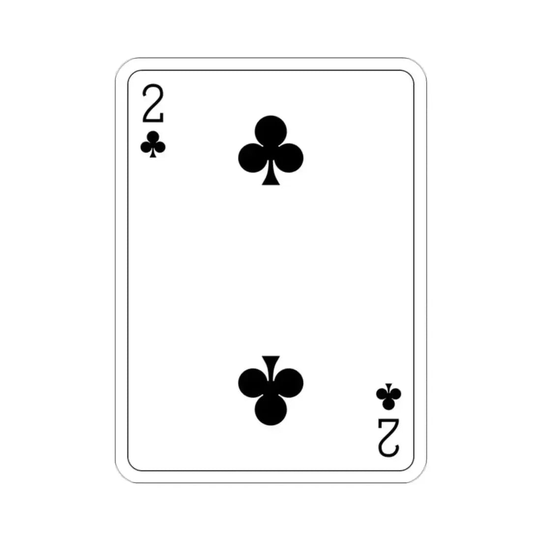 2 of Clubs Playing Card STICKER Vinyl Die-Cut Decal 2 Inch - The Sticker Space