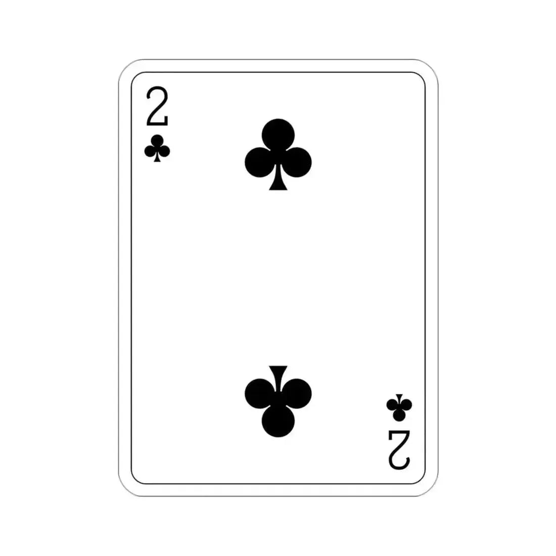 2 of Clubs Playing Card STICKER Vinyl Die-Cut Decal 3 Inch - The Sticker Space