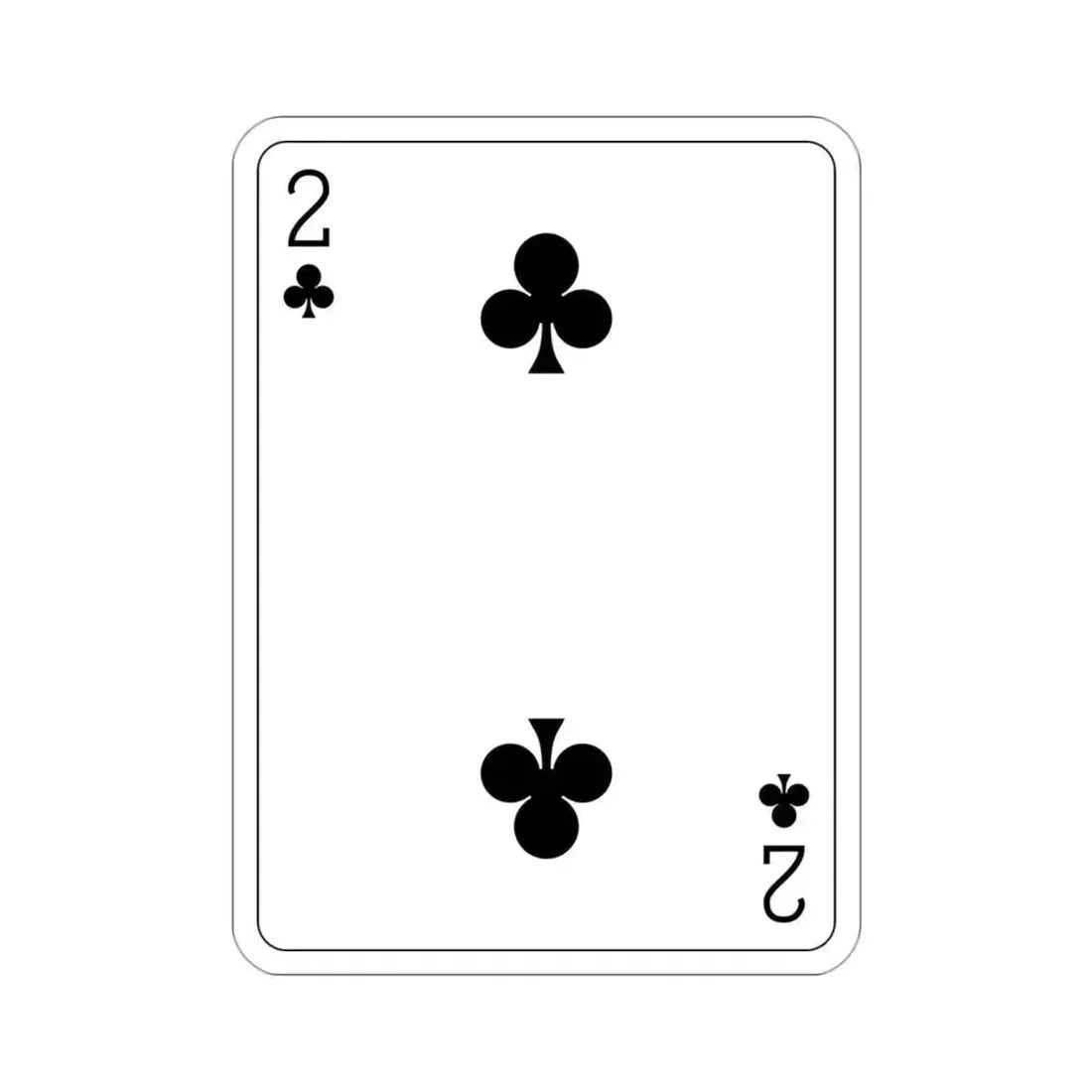 2 of Clubs Playing Card STICKER Vinyl Die-Cut Decal 3 Inch - The Sticker Space