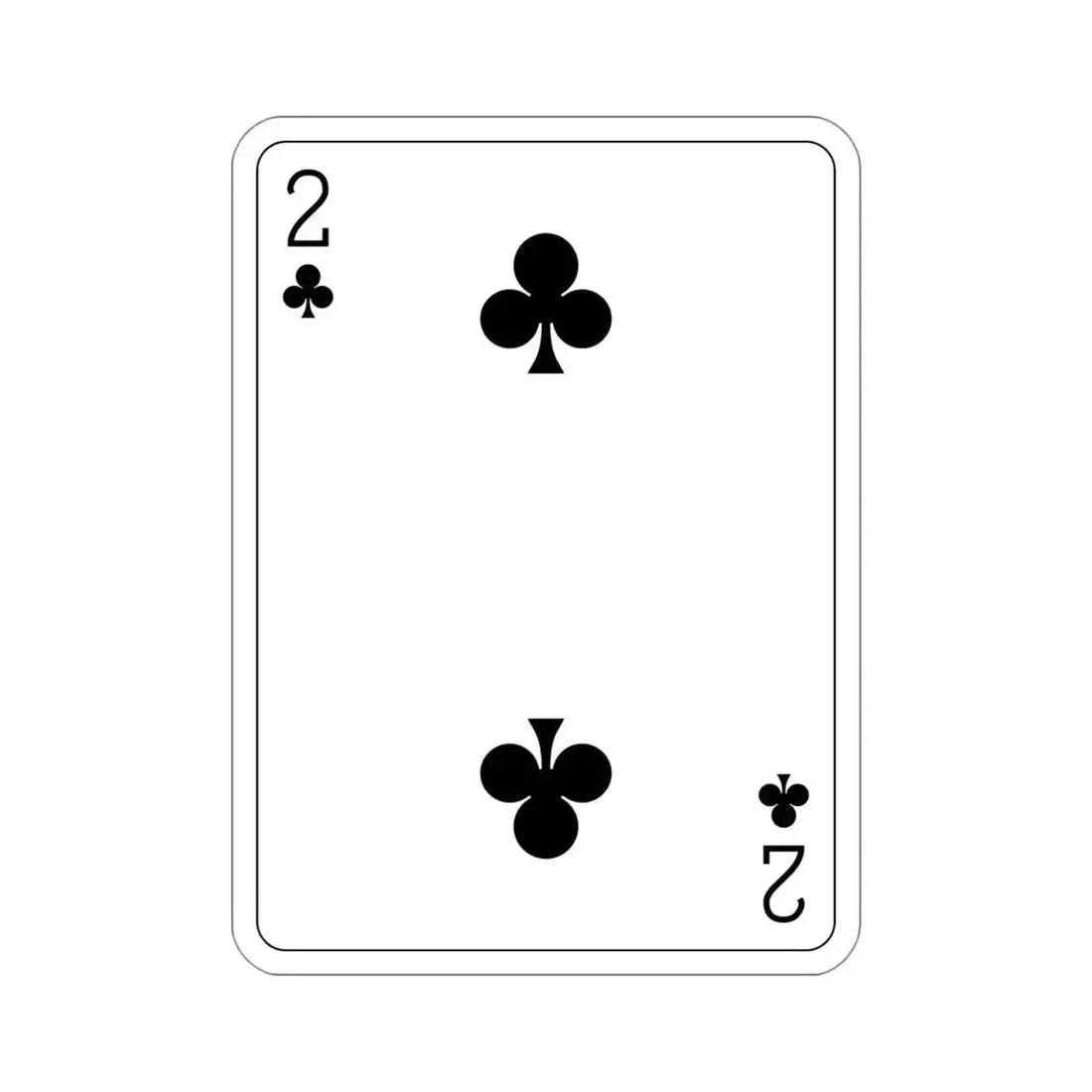 2 of Clubs Playing Card STICKER Vinyl Die-Cut Decal 4 Inch - The Sticker Space