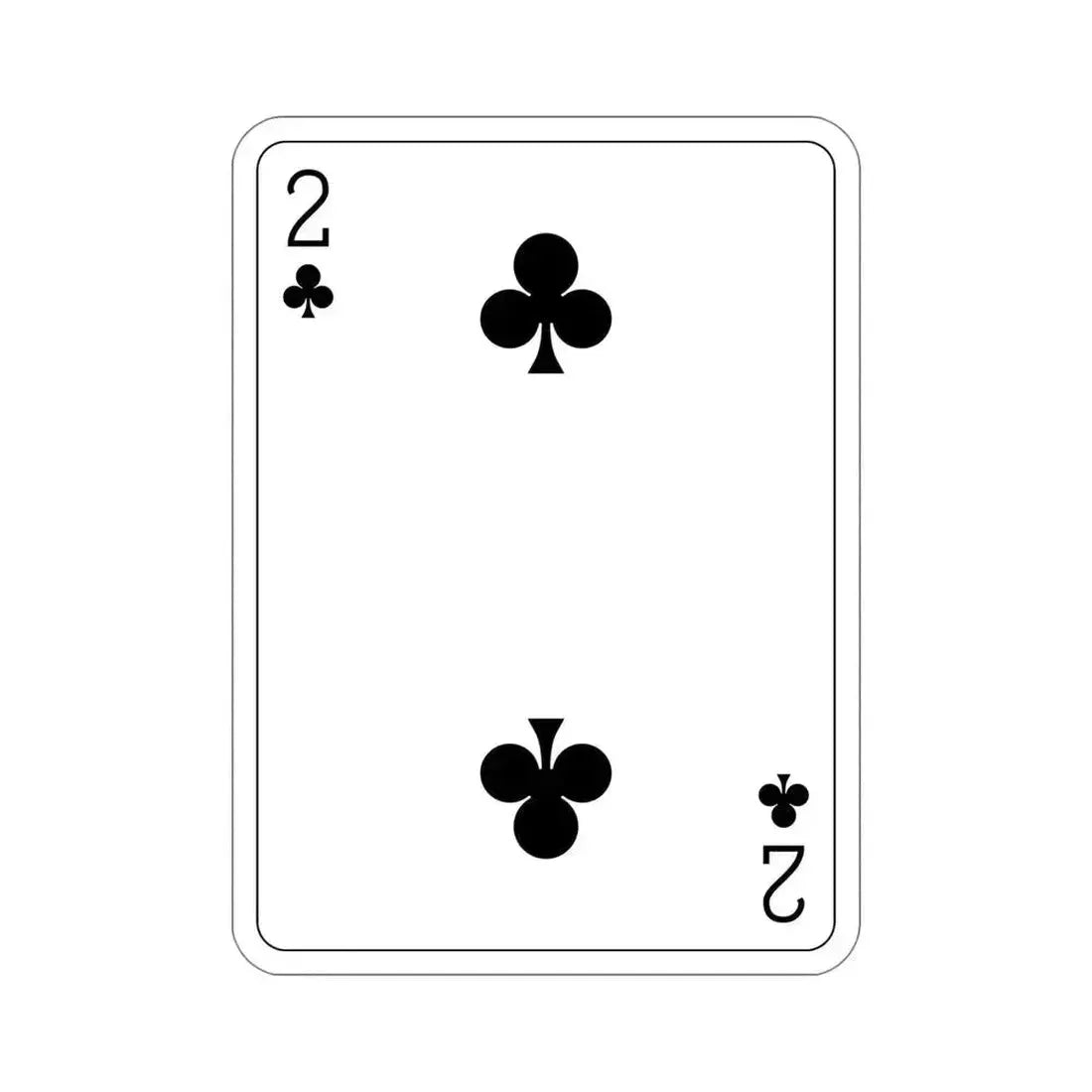 2 of Clubs Playing Card STICKER Vinyl Die-Cut Decal 5 Inch - The Sticker Space