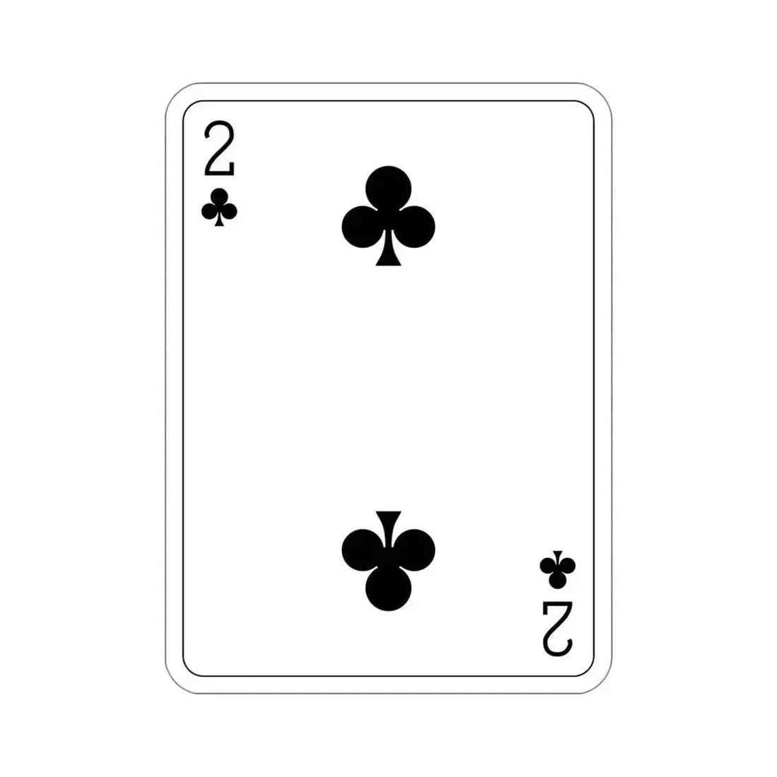 2 of Clubs Playing Card STICKER Vinyl Die-Cut Decal 5 Inch - The Sticker Space