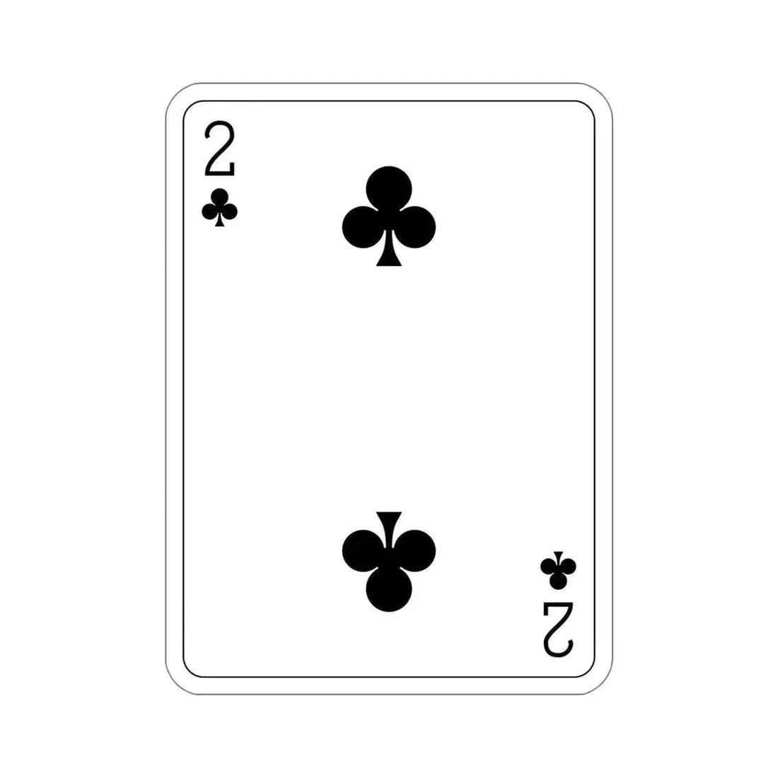 2 of Clubs Playing Card STICKER Vinyl Die-Cut Decal 6 Inch - The Sticker Space