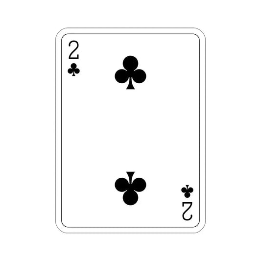 2 of Clubs Playing Card STICKER Vinyl Die-Cut Decal 6 Inch - The Sticker Space