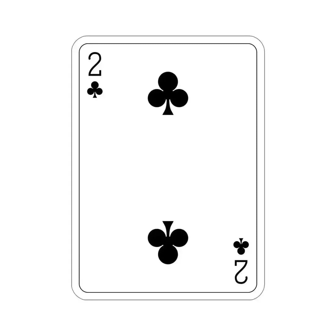 2 of Clubs Playing Card STICKER Vinyl Die-Cut Decal - The Sticker Space
