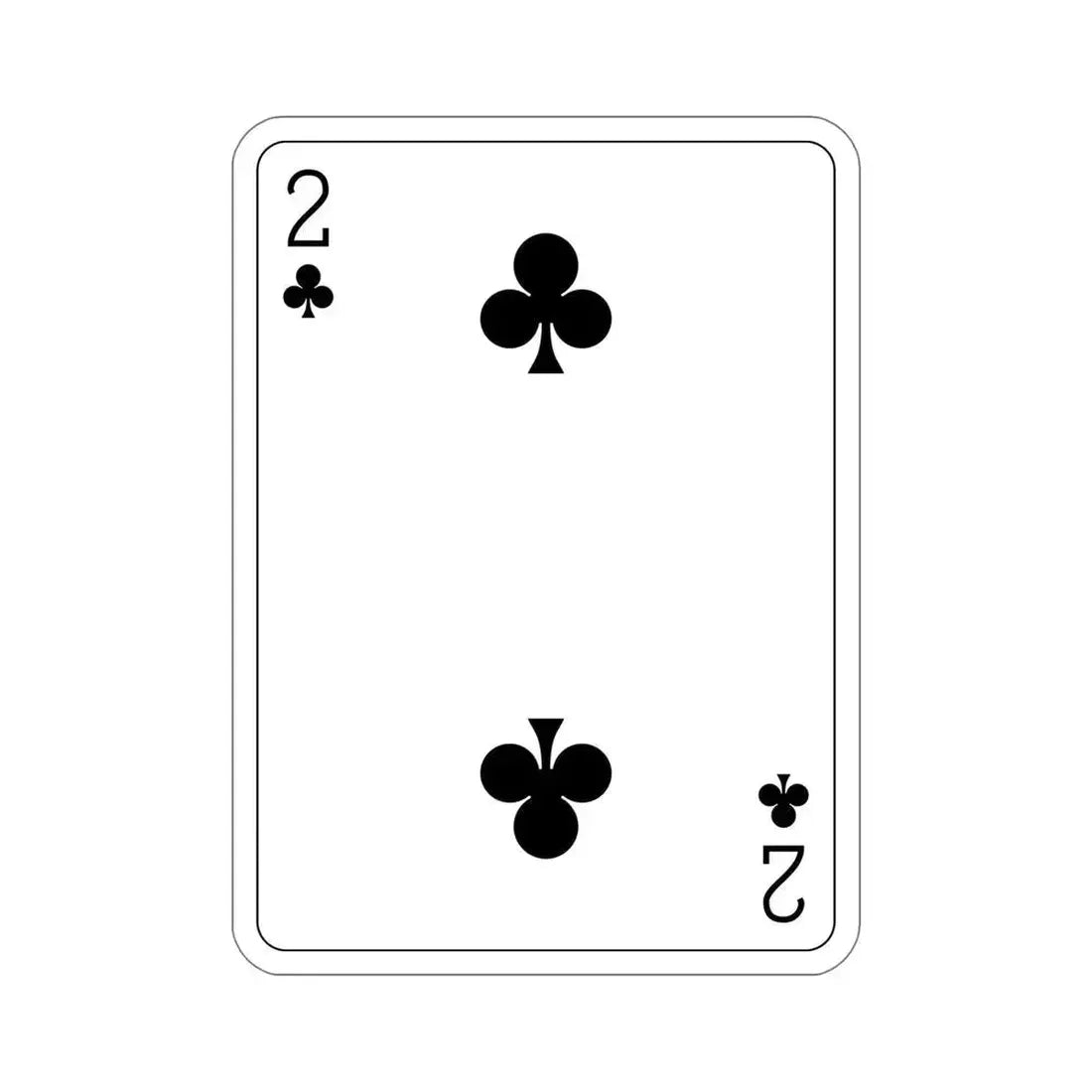2 of Clubs Playing Card STICKER Vinyl Die-Cut Decal - The Sticker Space