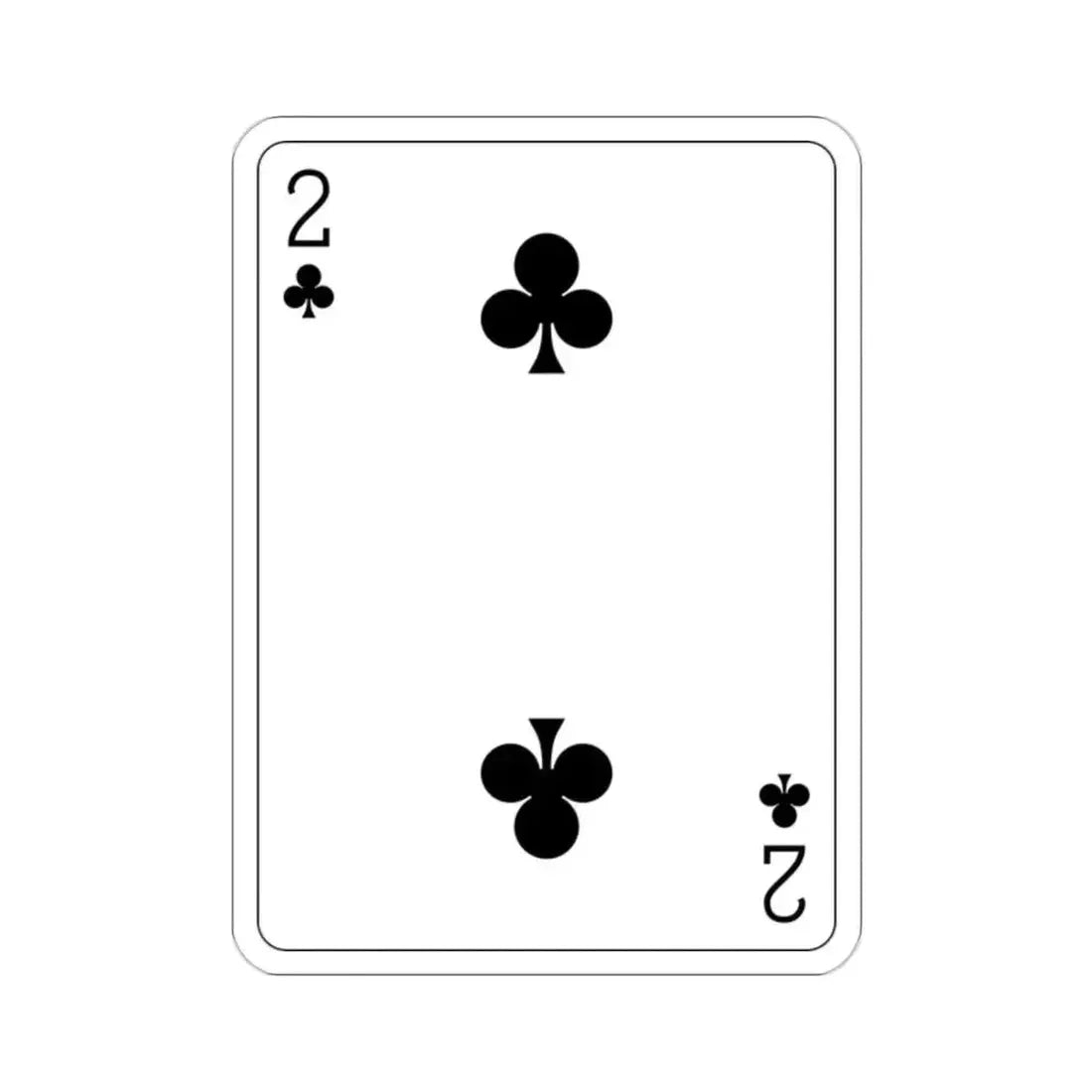 2 of Clubs Playing Card STICKER Vinyl Die-Cut Decal - The Sticker Space