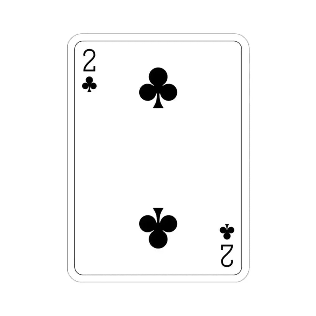 2 of Clubs Playing Card STICKER Vinyl Die-Cut Decal - The Sticker Space