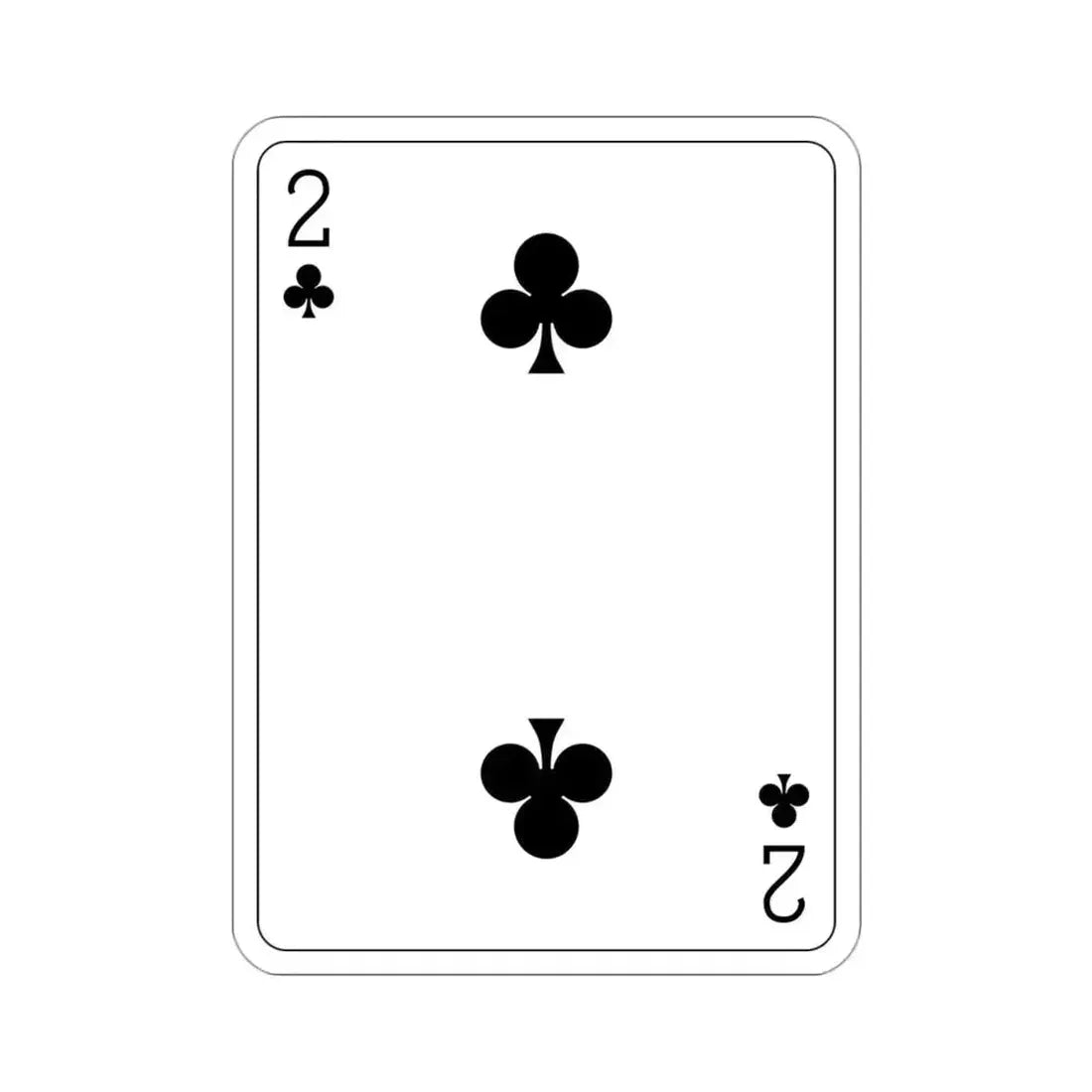 2 of Clubs Playing Card STICKER Vinyl Die-Cut Decal - The Sticker Space