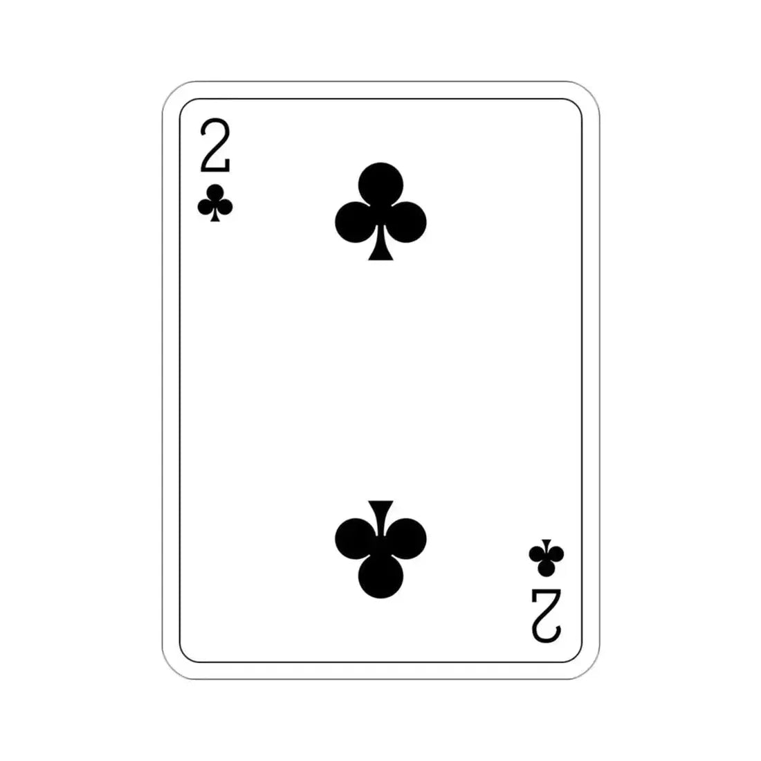 2 of Clubs Playing Card STICKER Vinyl Die-Cut Decal - The Sticker Space