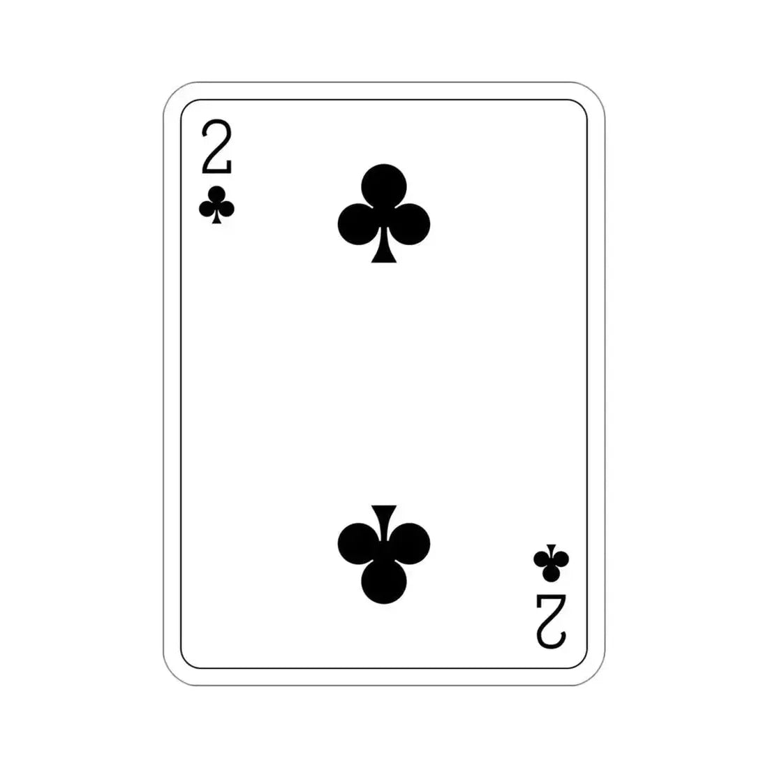 2 of Clubs Playing Card STICKER Vinyl Die-Cut Decal - The Sticker Space