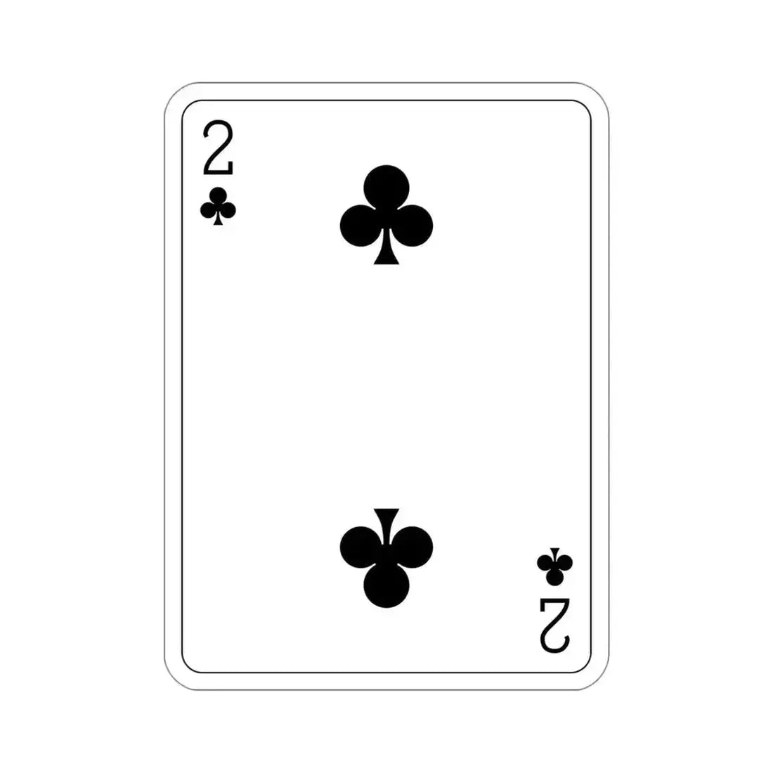 2 of Clubs Playing Card STICKER Vinyl Die-Cut Decal - The Sticker Space