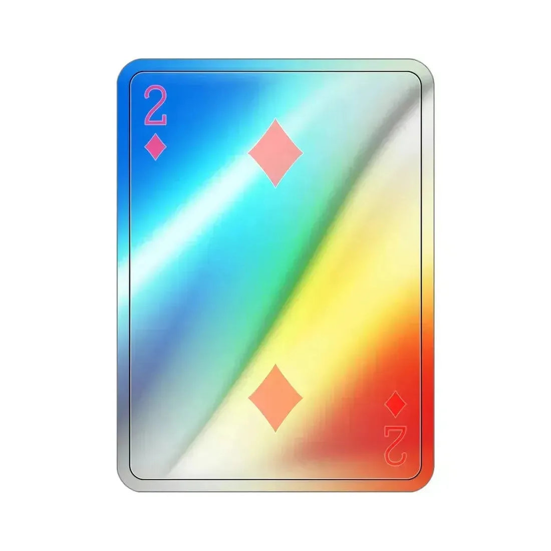 2 of Diamonds Playing Card Holographic STICKER Die-Cut Vinyl Decal 4 Inch Holographic - The Sticker Space