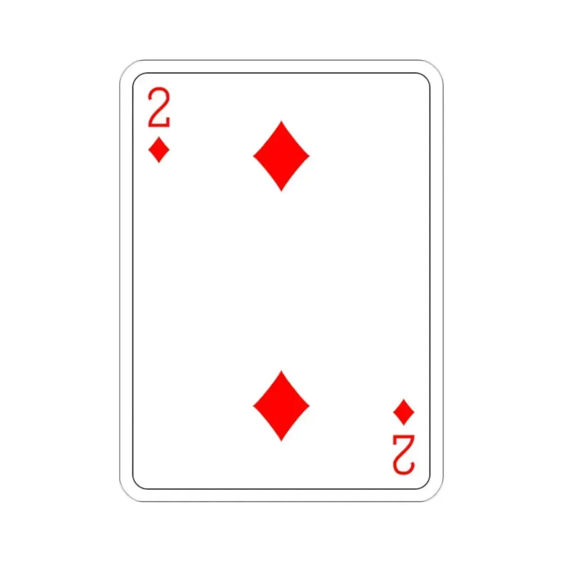 2 of Diamonds Playing Card STICKER Vinyl Die-Cut Decal 2 Inch - The Sticker Space