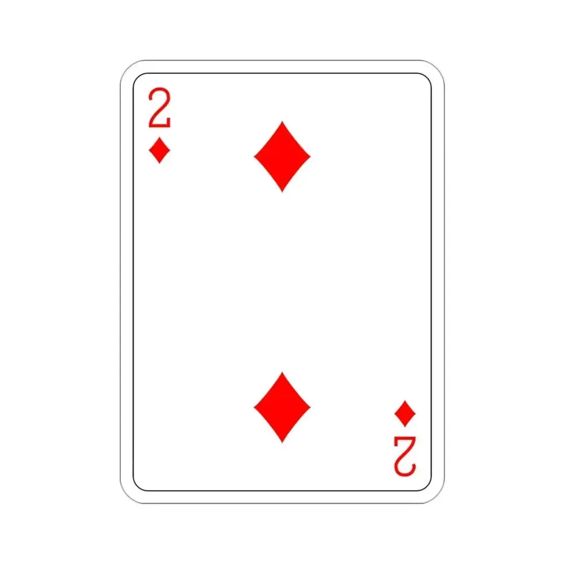 2 of Diamonds Playing Card STICKER Vinyl Die-Cut Decal 3 Inch - The Sticker Space