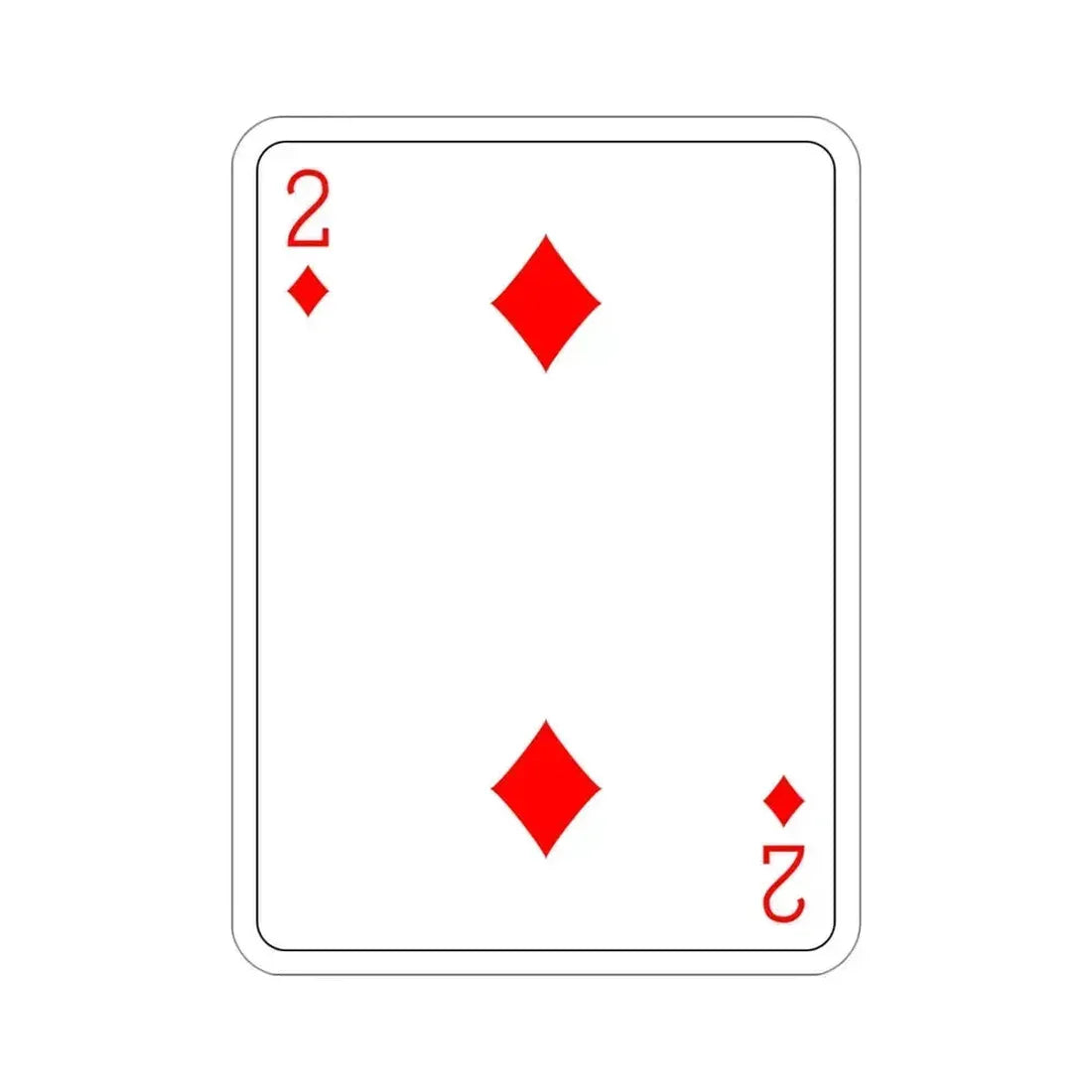 2 of Diamonds Playing Card STICKER Vinyl Die-Cut Decal 4 Inch - The Sticker Space