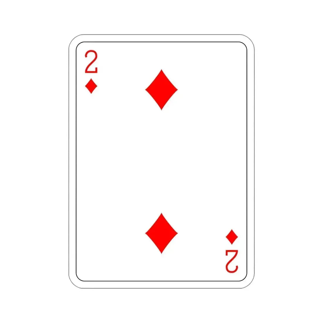 2 of Diamonds Playing Card STICKER Vinyl Die-Cut Decal 5 Inch - The Sticker Space