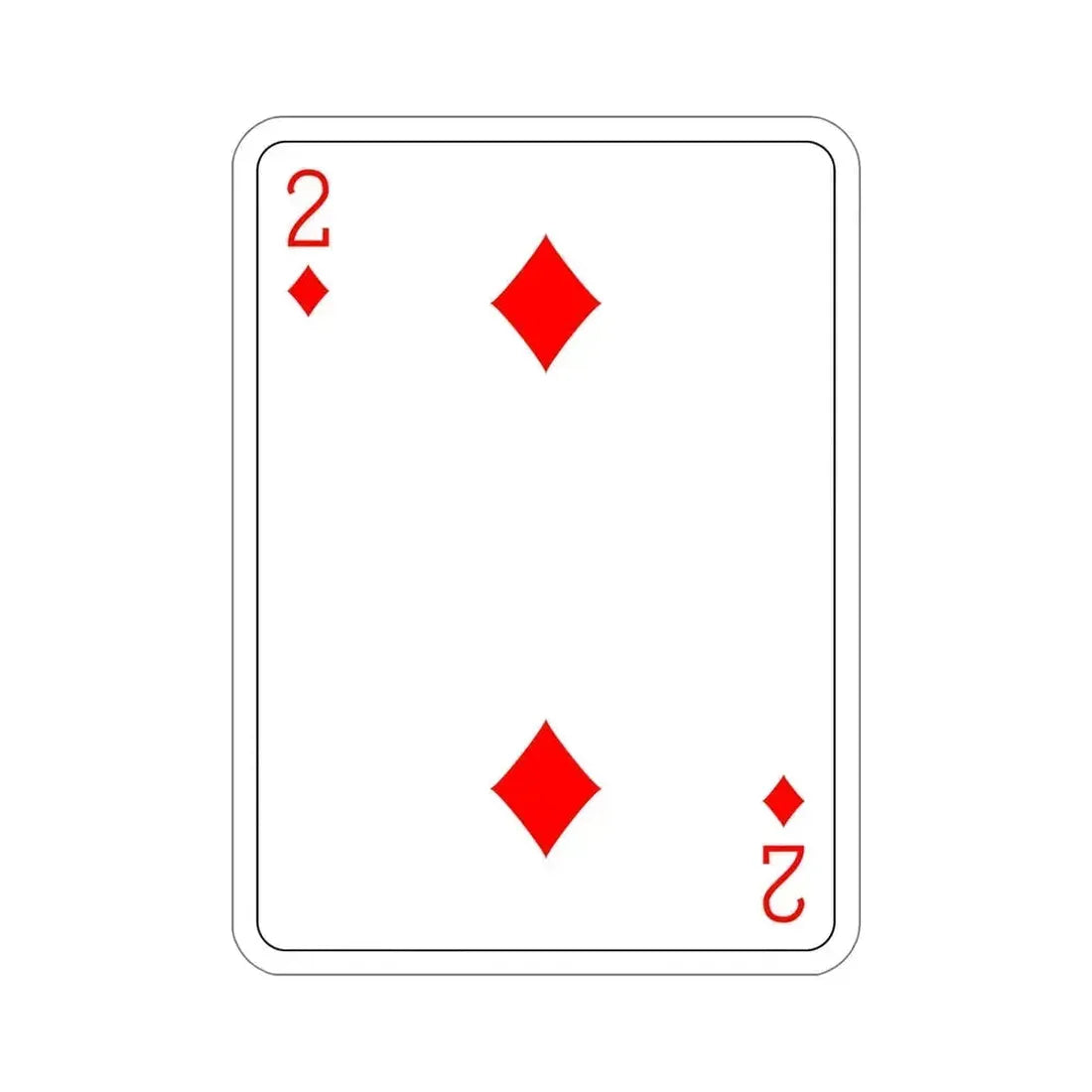 2 of Diamonds Playing Card STICKER Vinyl Die-Cut Decal 6 Inch - The Sticker Space