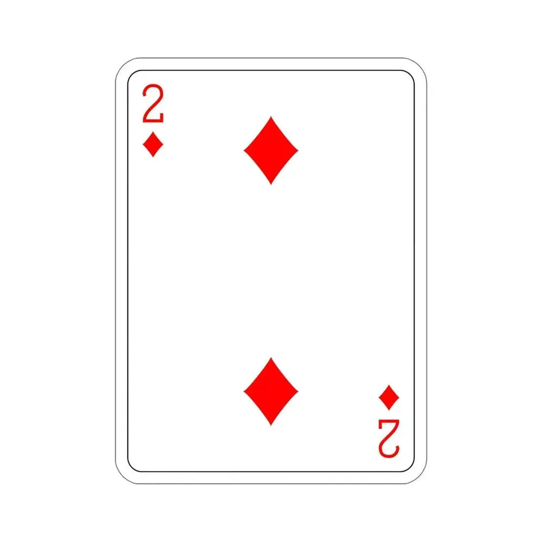 2 of Diamonds Playing Card STICKER Vinyl Die-Cut Decal - The Sticker Space