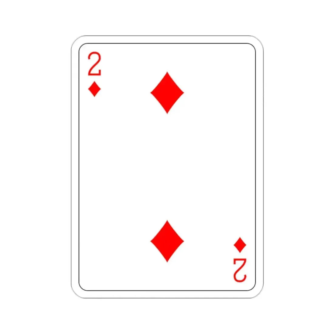 2 of Diamonds Playing Card STICKER Vinyl Die-Cut Decal - The Sticker Space