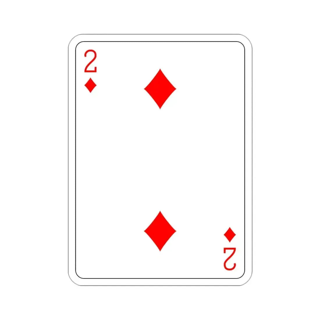 2 of Diamonds Playing Card STICKER Vinyl Die-Cut Decal - The Sticker Space